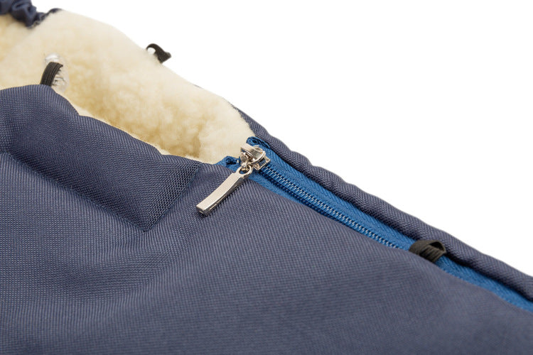 Geantă de iarnă pentru cărucior de lână bleumarin (95X40)