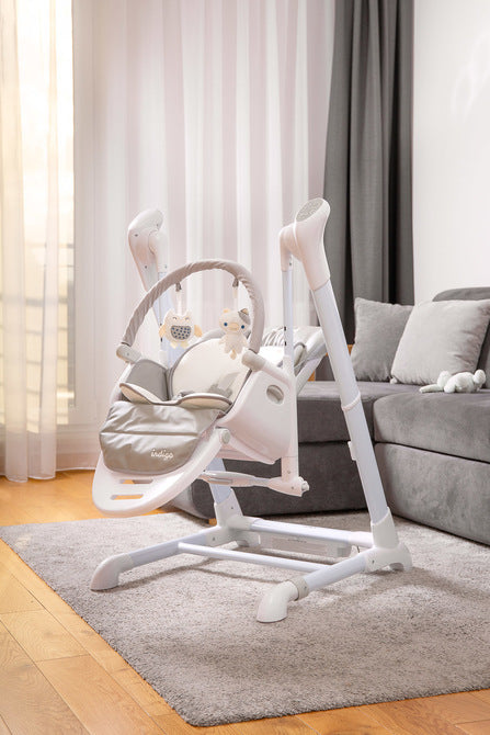 Столче За Хранене и Електрическа Люлка 2в1 Индиго Beige Caretero