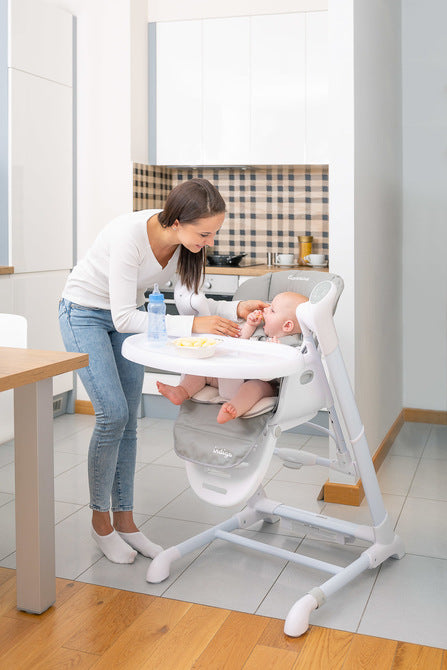 Столче За Хранене и Електрическа Люлка 2в1 Индиго Beige Caretero