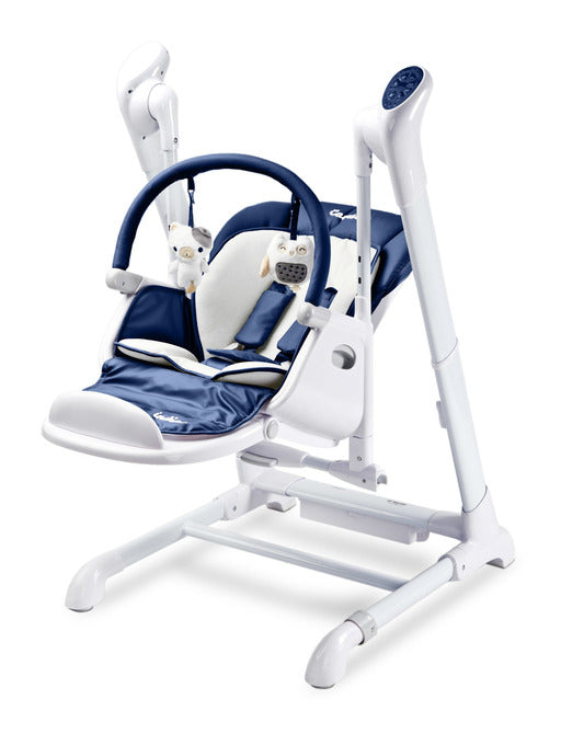 Столче За Хранене И Електрическа Люлка 2В1 Индиго Navy Caretero