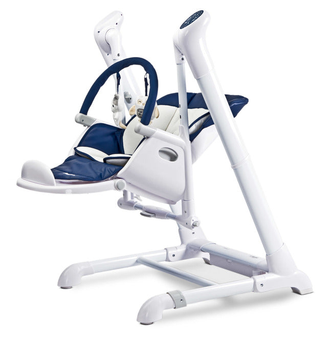 Столче За Хранене И Електрическа Люлка 2В1 Индиго Navy Caretero