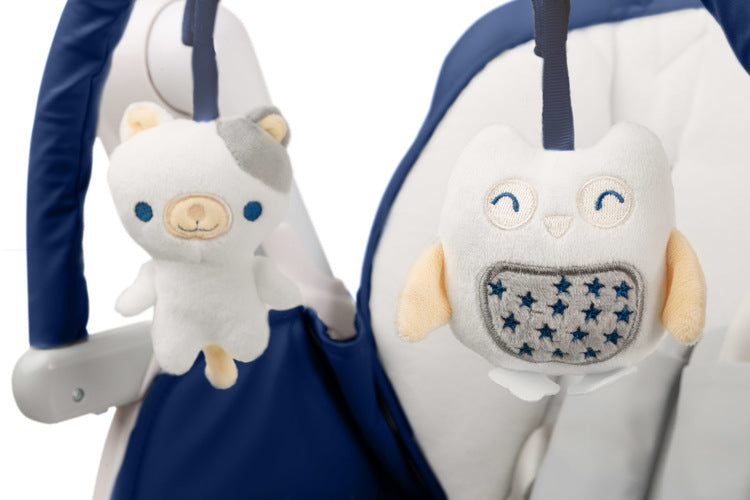 Столче За Хранене И Електрическа Люлка 2В1 Индиго Navy Caretero