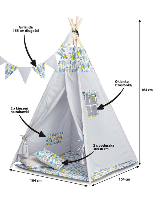 Tipi Tent With Colorful Feathers Caretero Toyz