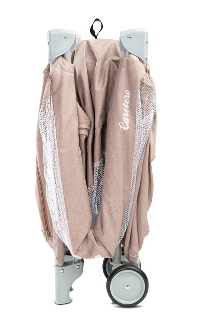 Patut de voiaj pliabil 2 niveluri Basic Beige Caretero
