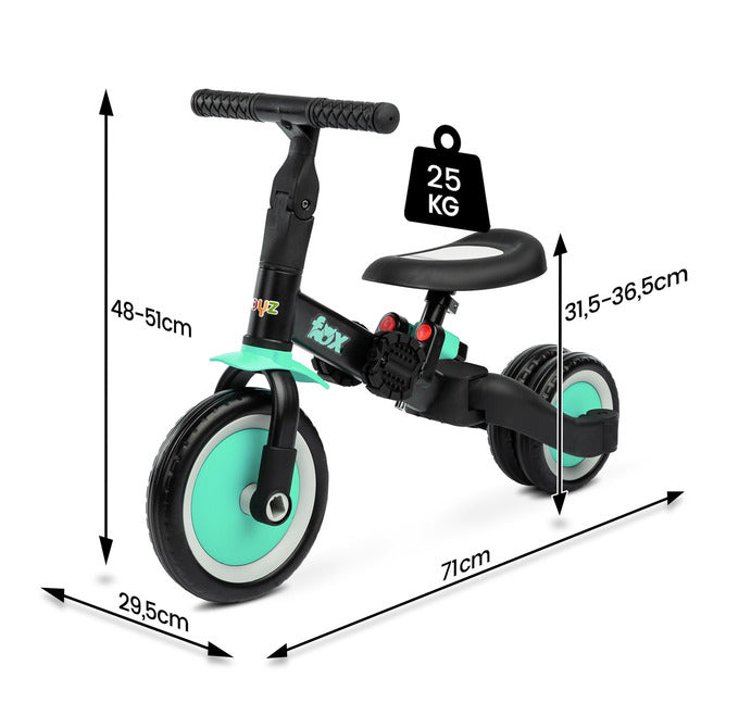 Fox 2in1 Balance Wheel Turquoise Caretero Toyz