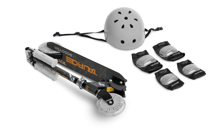 Тротинетка Tauro Black + Каска И Протектори Caretero Toyz