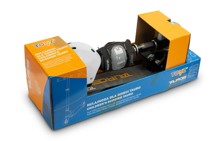 Тротинетка Tauro Black + Каска И Протектори Caretero Toyz