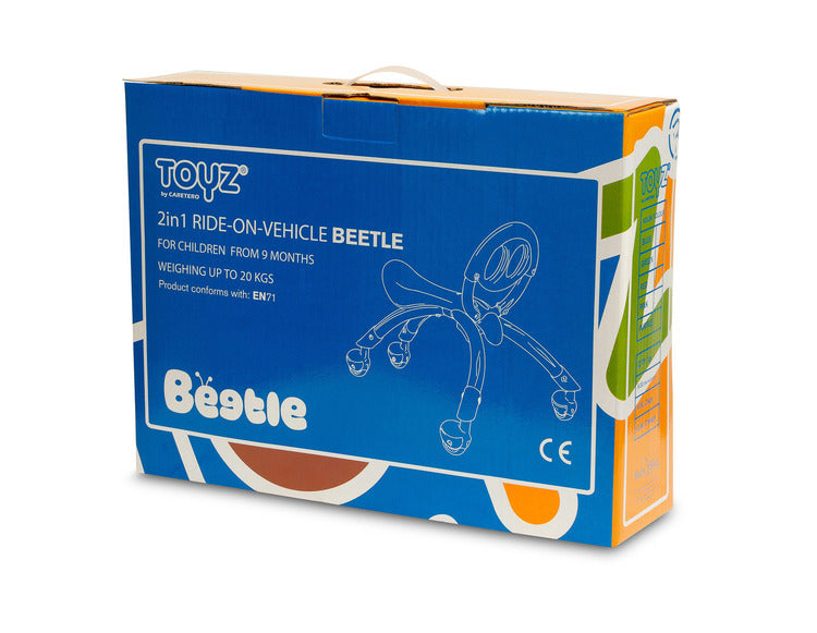 Количка за яздене Beetle 2В1 Тип Бръмбър Зелен Caretero Toyz