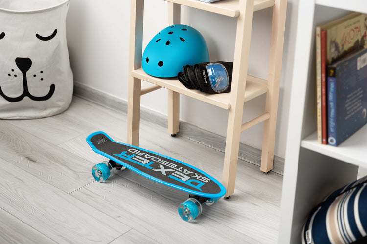 Скейтборд Dexter Blue + Каска И Протектори Caretero Toyz