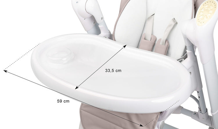 Столче За Хранене и Електрическа Люлка 2в1 Индиго Beige Caretero