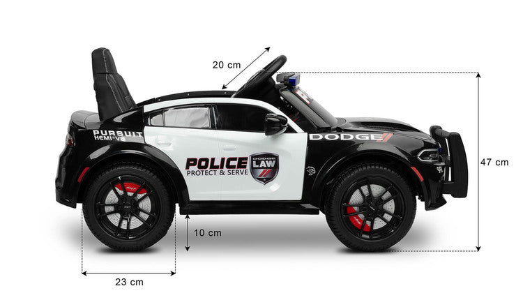 Battery-operated Car Dodge Charger Police White Caretero Toyz