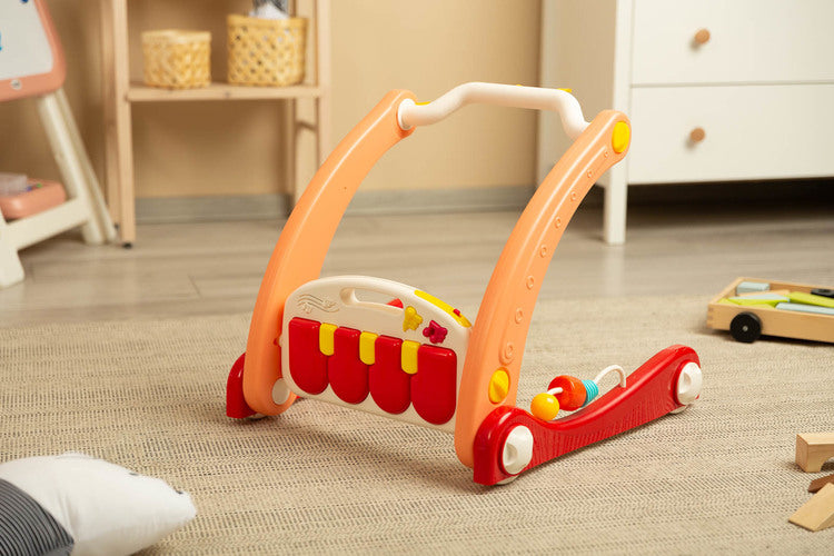 Trombător pentru copii 2 în 1 cu suport muzical roz Caretero Toyz