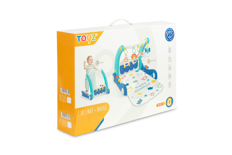 2В1 Проходилка С Музикална Подложка Синя Caretero Toyz