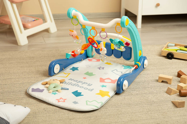 2В1 Проходилка С Музикална Подложка Синя Caretero Toyz