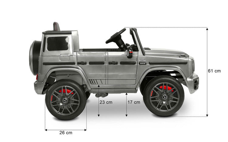 Battery Car Mercedes Benz G63 Amg Silver Caretero Toyz