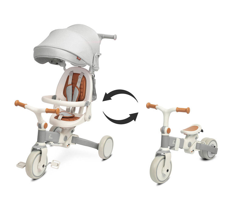 Tricicletă și bicicletă echilibrată 2 în 1 Faro Grey Caretero Toyz 