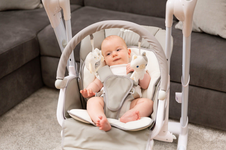 Highchair + Swing Lounger Indigo Black Grey Caretero