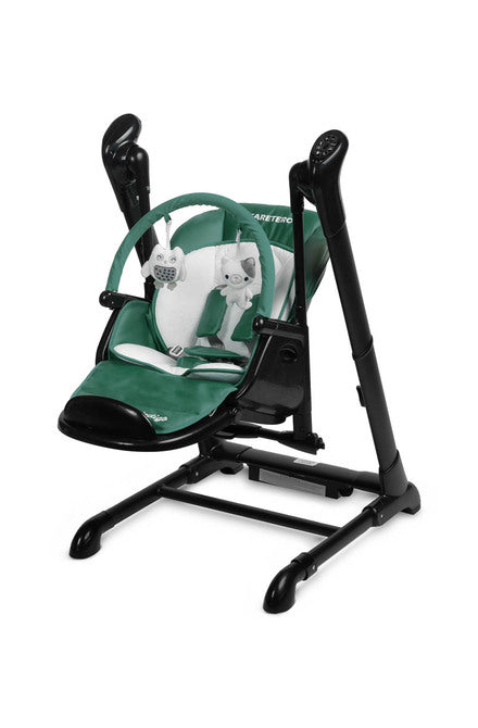 Столче За Хранене + Люлка шезлонг Indigo Black Green Caretero