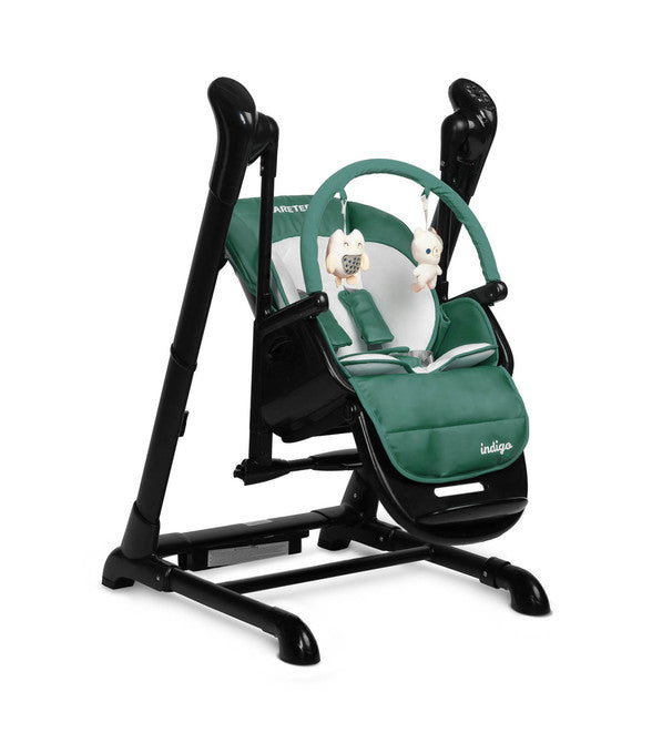 Столче За Хранене + Люлка шезлонг Indigo Black Green Caretero