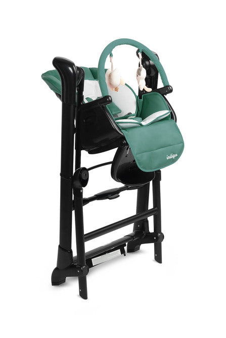 Столче За Хранене + Люлка шезлонг Indigo Black Green Caretero