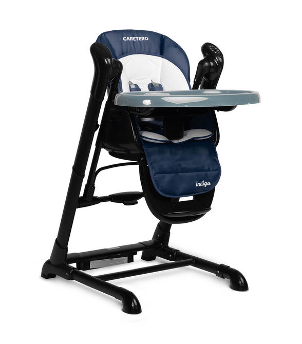Столче За Хранене + Люлка шезлонг  Indigo Black Navy Caretero