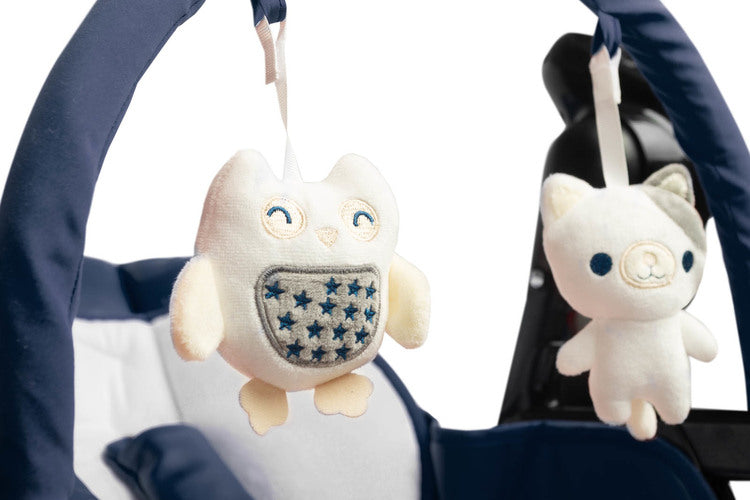 Столче За Хранене + Люлка шезлонг  Indigo Black Navy Caretero