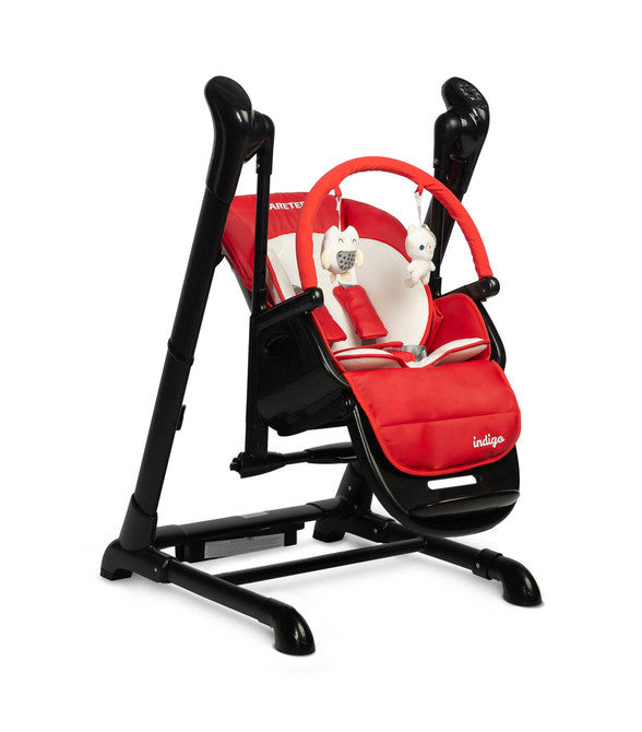 Столче За Хранене + Люлка шезлонг Indigo Black Wine Caretero