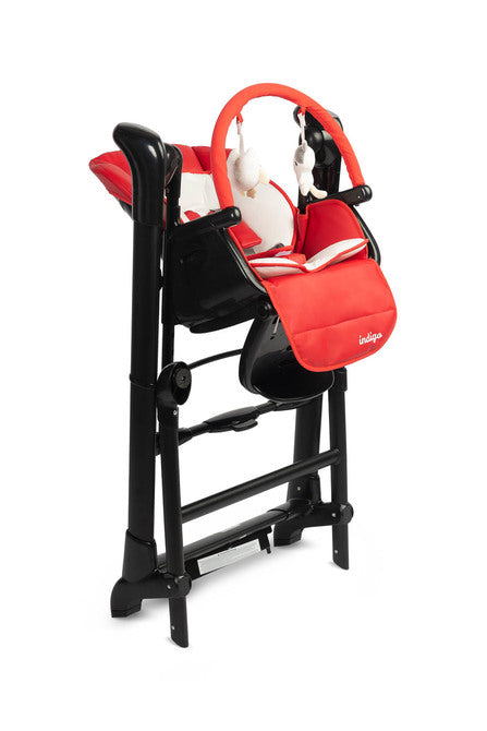 Столче За Хранене + Люлка шезлонг Indigo Black Wine Caretero