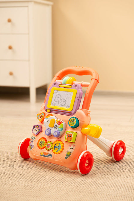 Walker educațional Zoo Pusher Pink Caretero Toyz