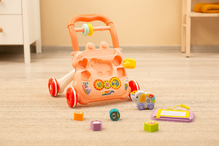 Walker educațional Zoo Pusher Pink Caretero Toyz