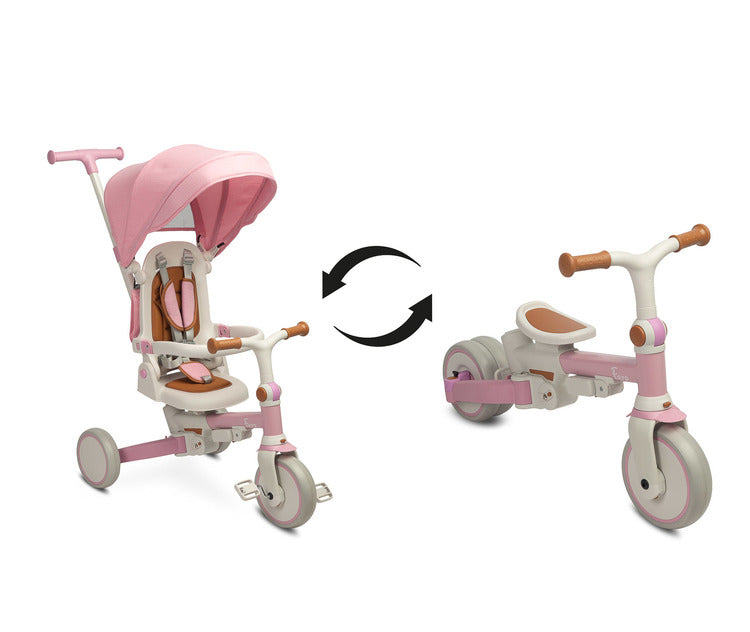 Tricicletă și bicicletă echilibrată 2 în 1 Faro Pink Caretero Toyz 