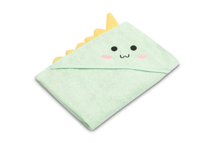 Бебешка Хавлия С Качулка 100X100 См Динозавър Мента Sensillo