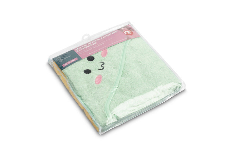 Prosop pentru bebeluși cu glugă 100x100 cm, dinozaur, mentă, Sensillo