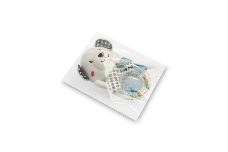 Ursuleț de pluș alb-negru Rattle Sensillo 