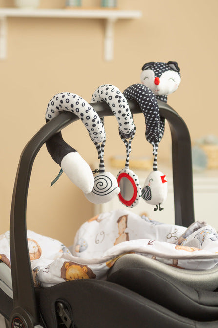 Jucărie Spirală pentru Cărucior și Pat Fox Sensillo Negru-Alb 
