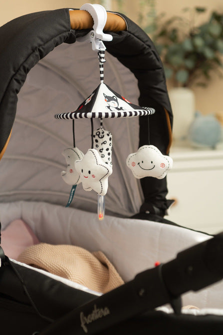 Jucărie cărucior Sensillo Star alb-negru 