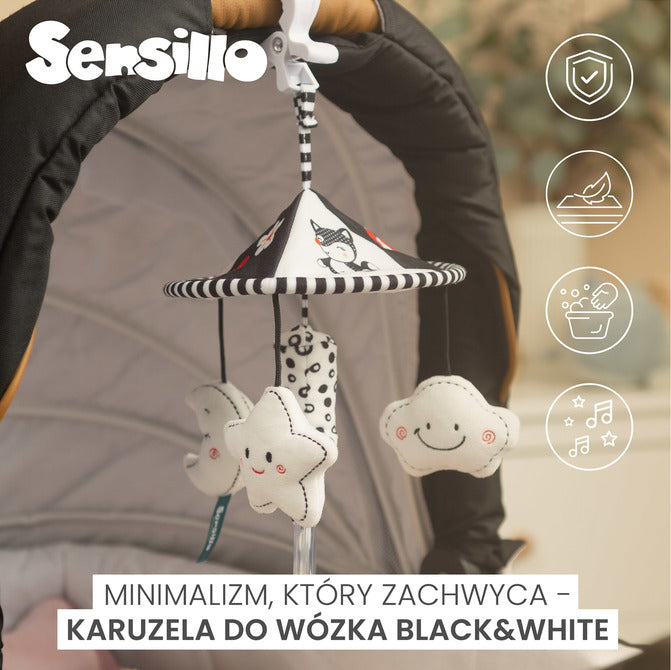 Играчка за количка Черно-Бяла Fox Sensillo