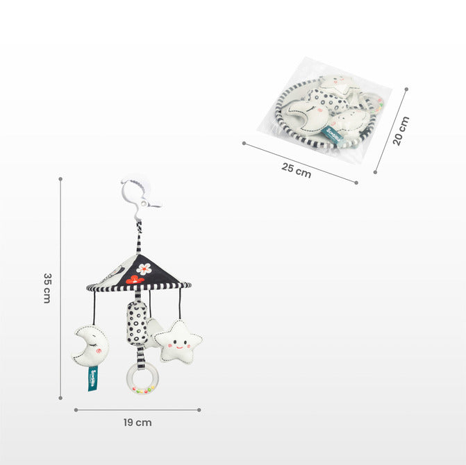 Jucărie cărucior Sensillo Star alb-negru 