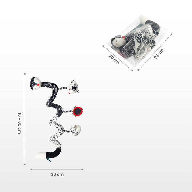 Jucărie Spirală pentru Cărucior și Pat Fox Sensillo Negru-Alb 