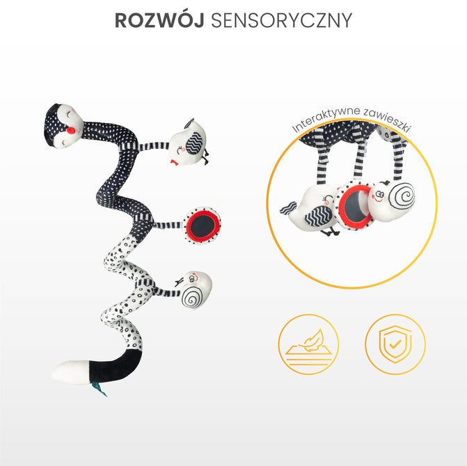 Jucărie Spirală pentru Cărucior și Pat Fox Sensillo Negru-Alb 