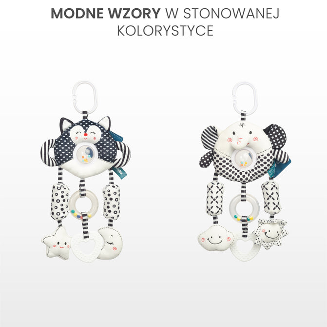 Играчка За количка Черно-Бяла Слонче Sensillo