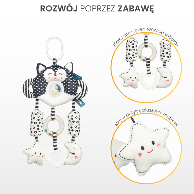 Играчка За количка Черно-Бяла Слонче Sensillo