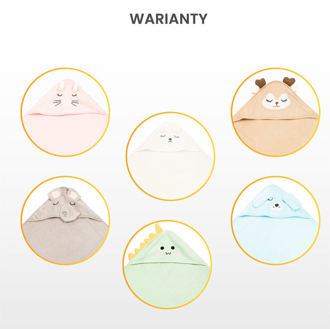 Prosop pentru bebeluși cu glugă 100x100 cm, ursuleț alb, Sensillo