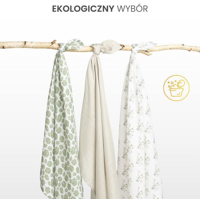 Бамбукови Пелени 3 броя Слончета Сив 70X80 Sensillo