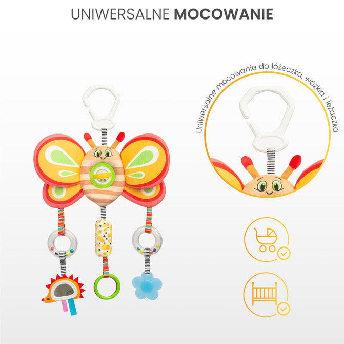 Играчка За Количка със сензорни елементи Пеперуда Sensillo