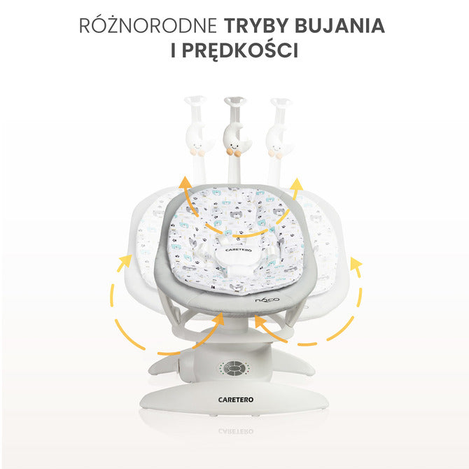 Шезлонг И Люлка 2в1 Rocker Noco Сив Caretero