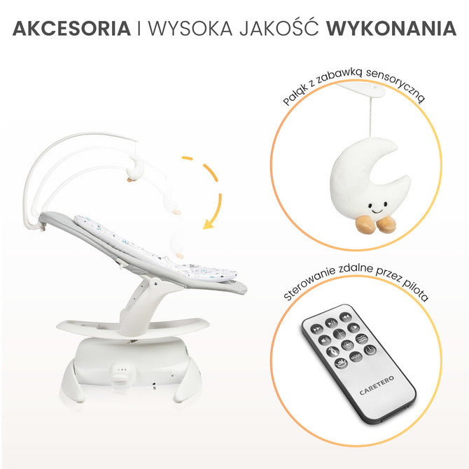 Шезлонг И Люлка 2в1 Rocker Noco Сив Caretero