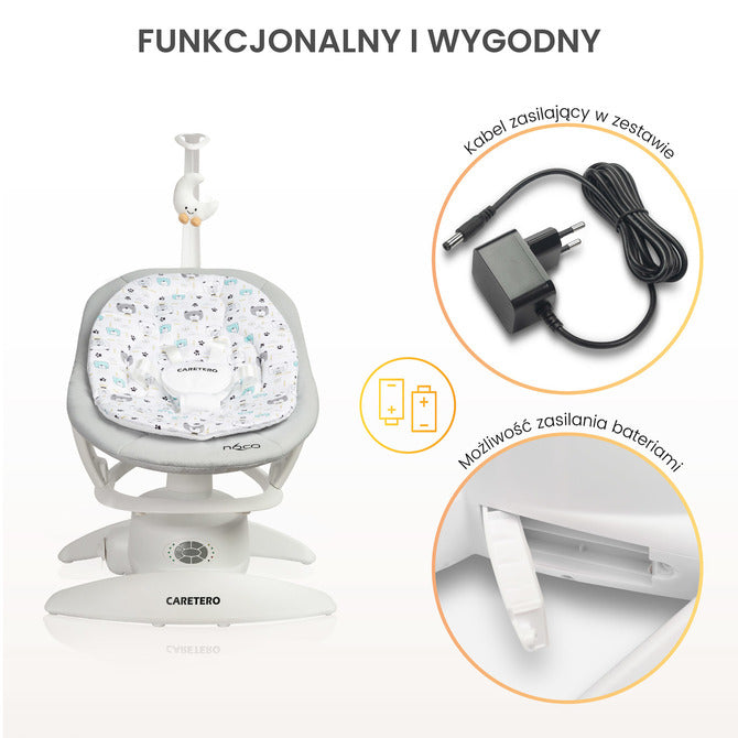 Шезлонг И Люлка 2в1 Rocker Noco Сив Caretero