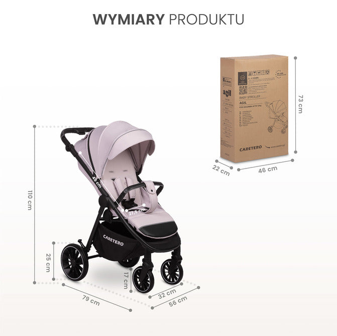 Cărucior pentru bebeluși Agil Gri Caretero.