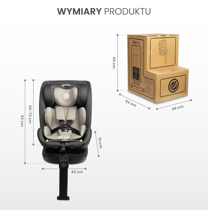 Scaun auto Fortis i-Size IsoFix 0-36kg Burgundy Caretero